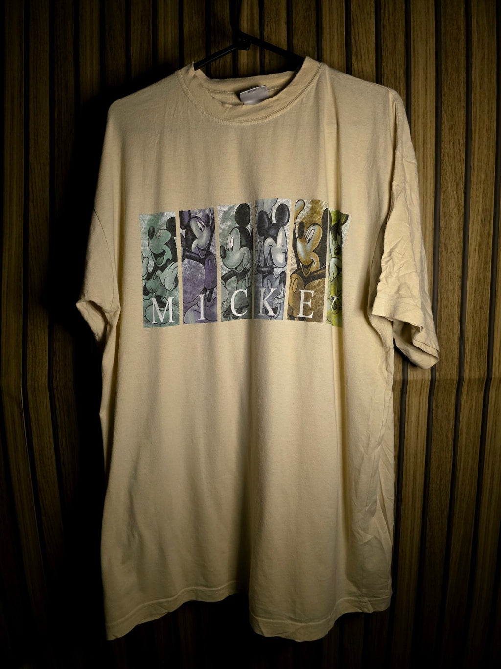 Disney Mickey Mouse Panel Graphic Beige T-Shirt MX605