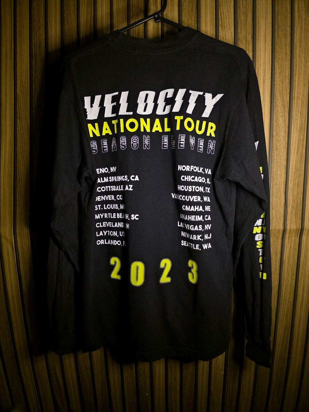 Velocity National Tour 2023 Black Long Sleeve T-Shirt S MX624
