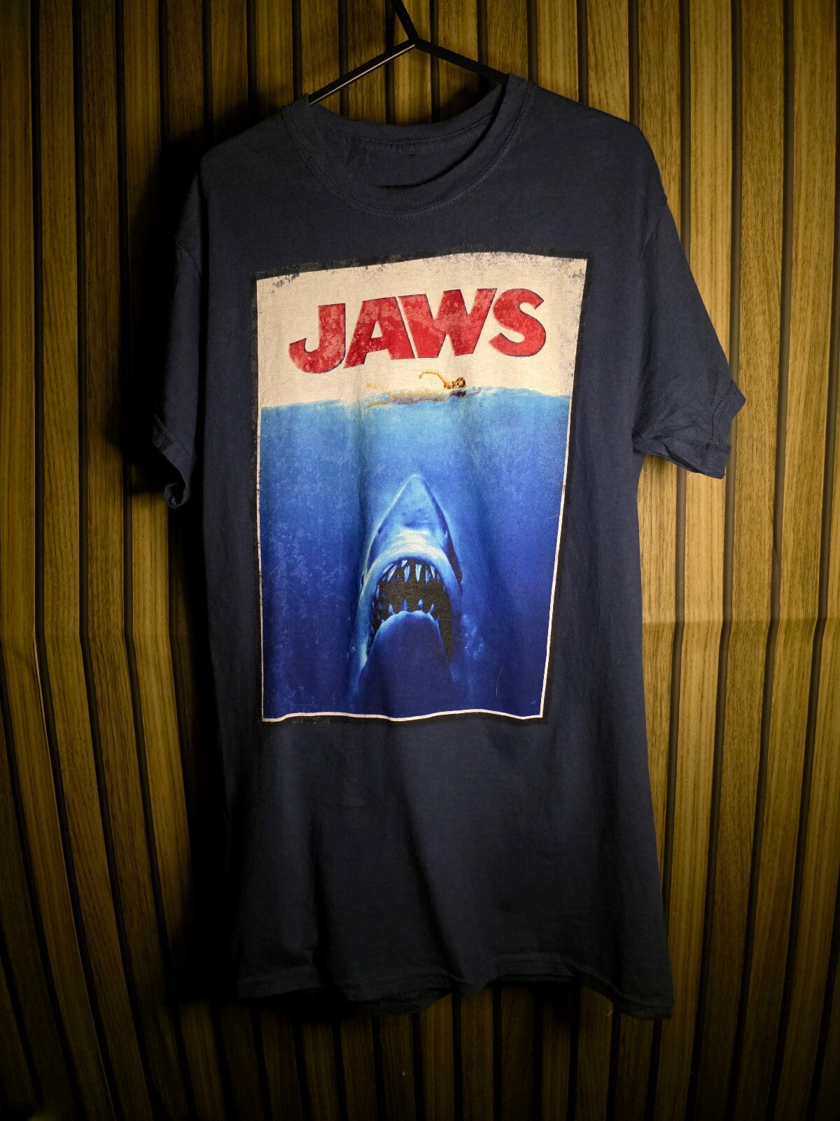 Jaws Poster Graphic Navy T-Shirt S MX633