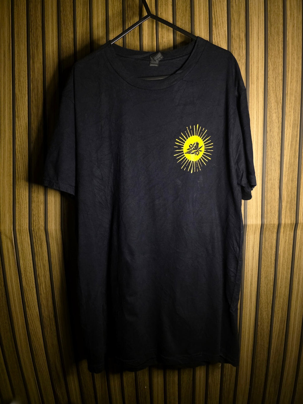 Bayside Sunburst Graphic Navy T-Shirt MX634