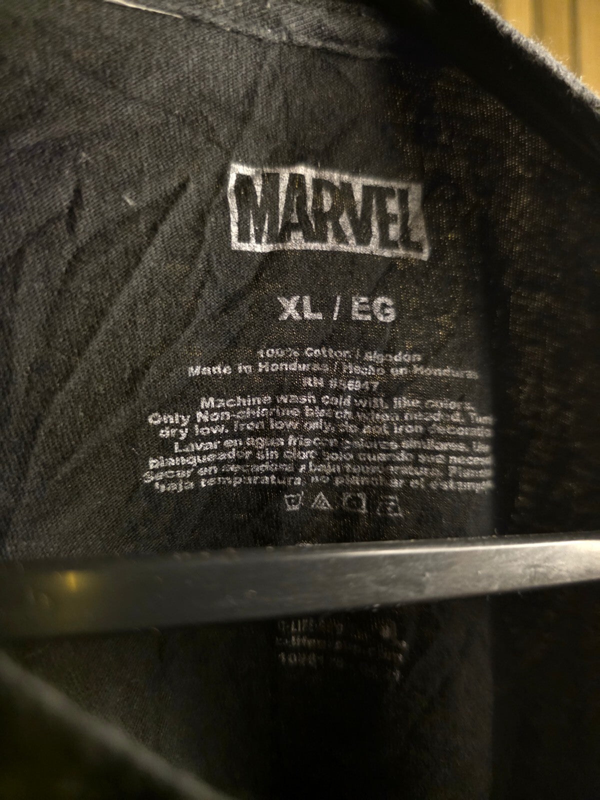 Marvel Comic Letters Graphic T-Shirt Black XL MX647