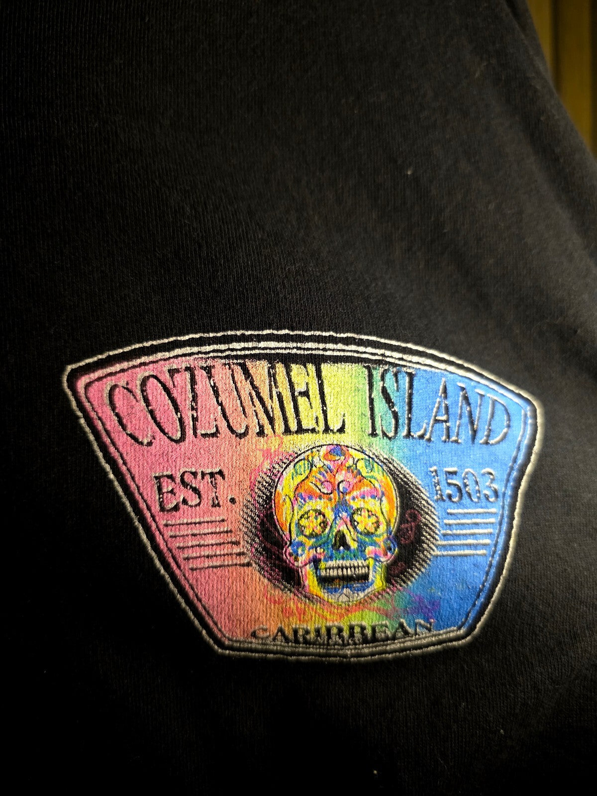 Cozumel Island Skull Long Sleeve T-Shirt Black MX649