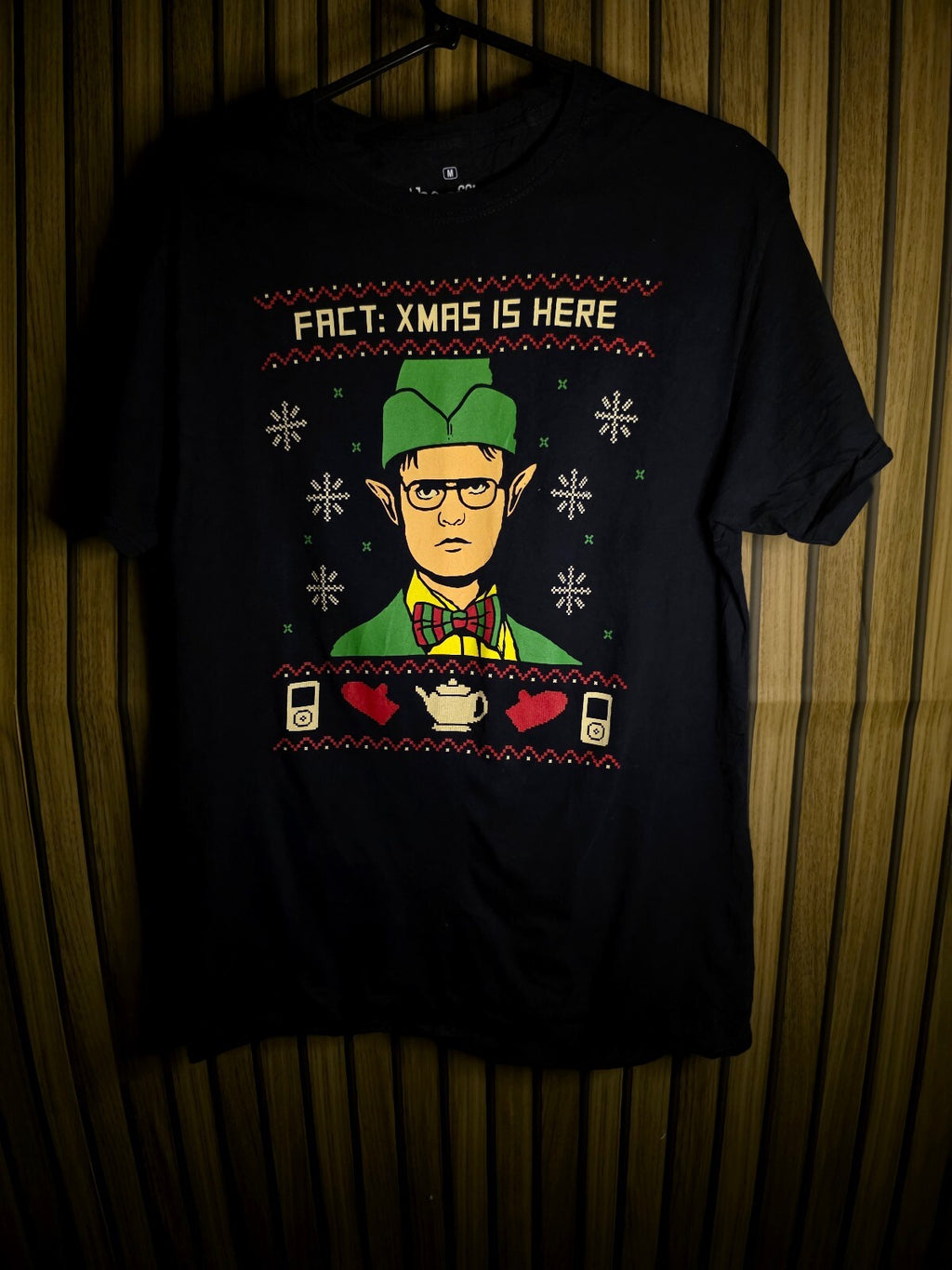 The Office Dwight Xmas Is Here T-Shirt Black M MX673