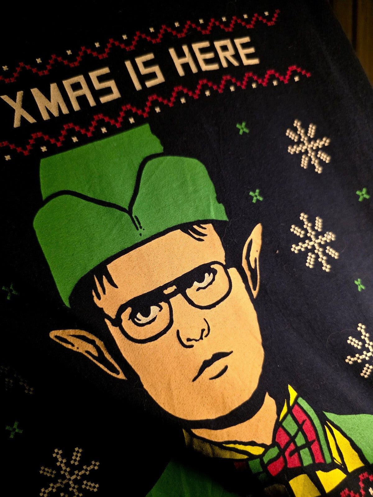 The Office Dwight Xmas Is Here T-Shirt Black M MX673