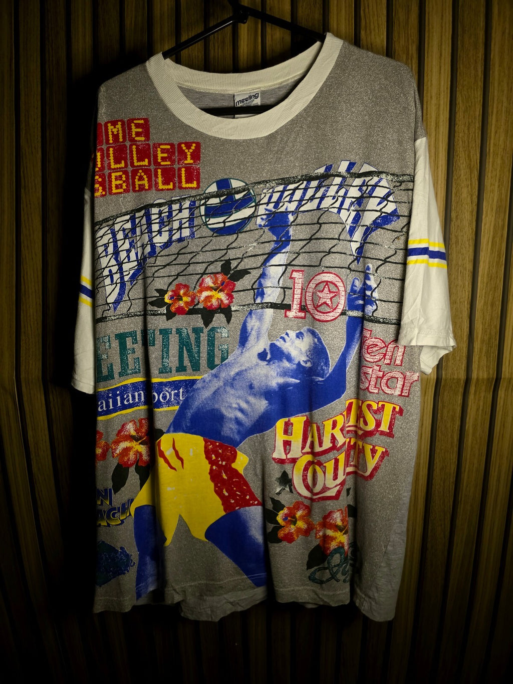 Meeting Beach Volley Graphic T-Shirt Grey Made in Italy MX689