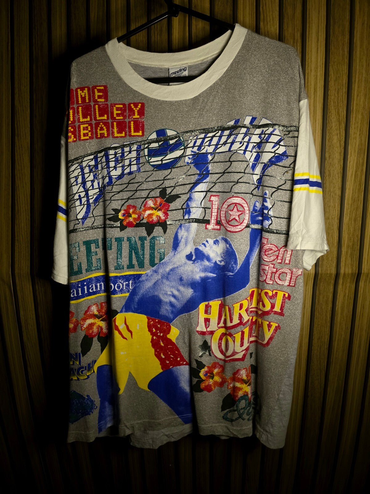 Meeting Beach Volley Graphic T-Shirt Grey Made in Italy MX689