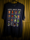 Super Mario Bros Character Grid T-Shirt Navy XL RAN122