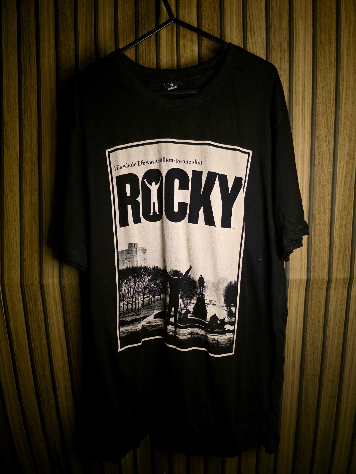Rocky Movie Poster Graphic T-Shirt Black XL RAN136
