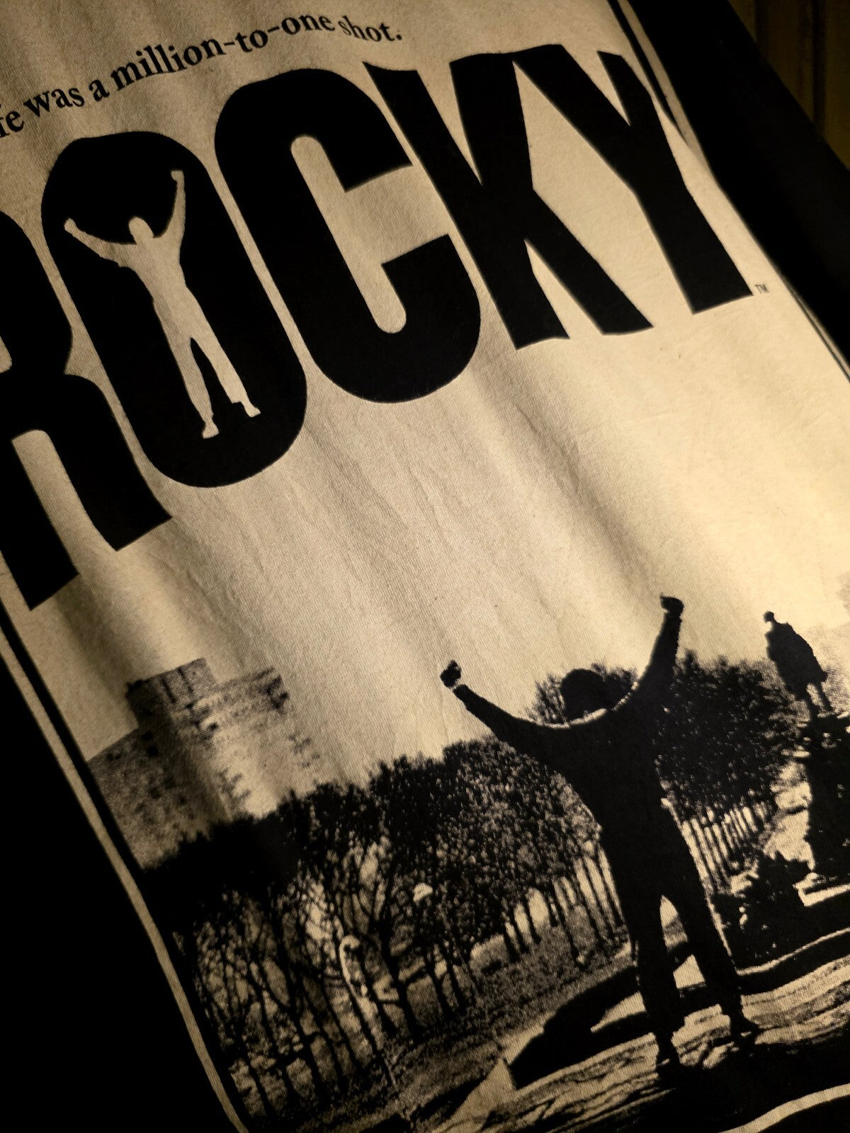 Rocky Movie Poster Graphic T-Shirt Black XL RAN136