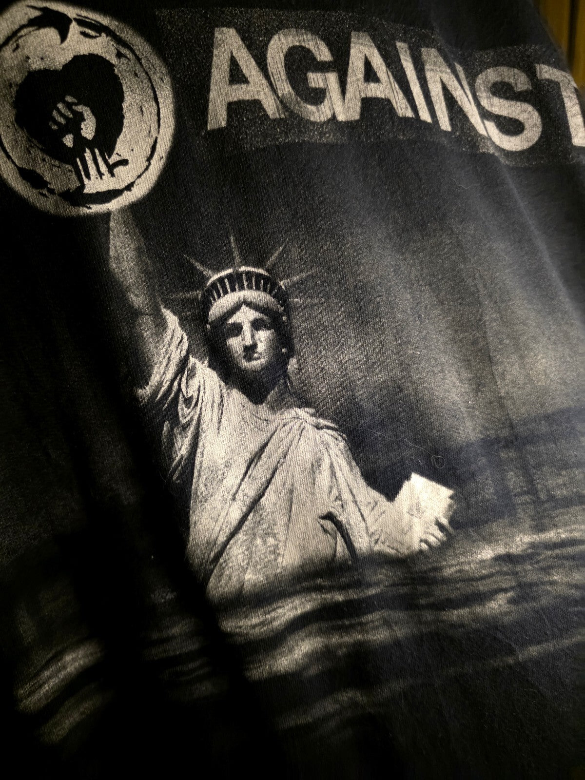 Y2K Rise Against Vintage 2000s Statue of Liberty T-Shirt Size L RAN148