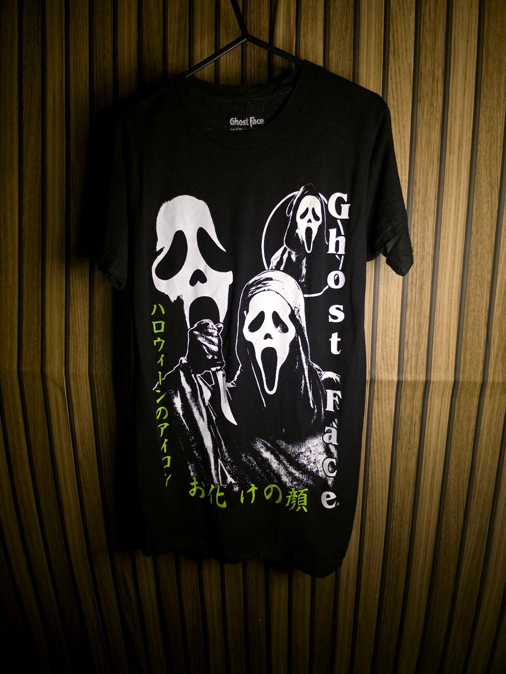 Ghost Face Japanese Graphic T-Shirt Black M RAN162