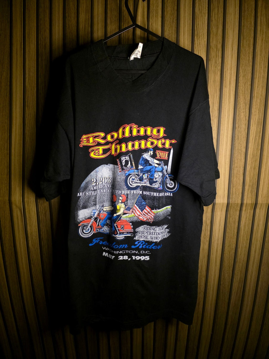 Rolling Thunder Freedom Ride 1995 T-shirt Black AN883