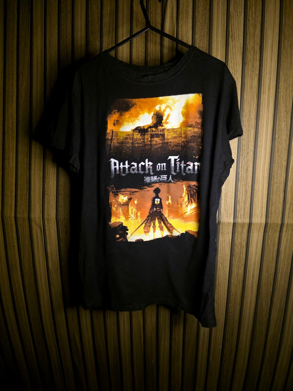 Attack on Titan fire graphic T-shirt Black AN890