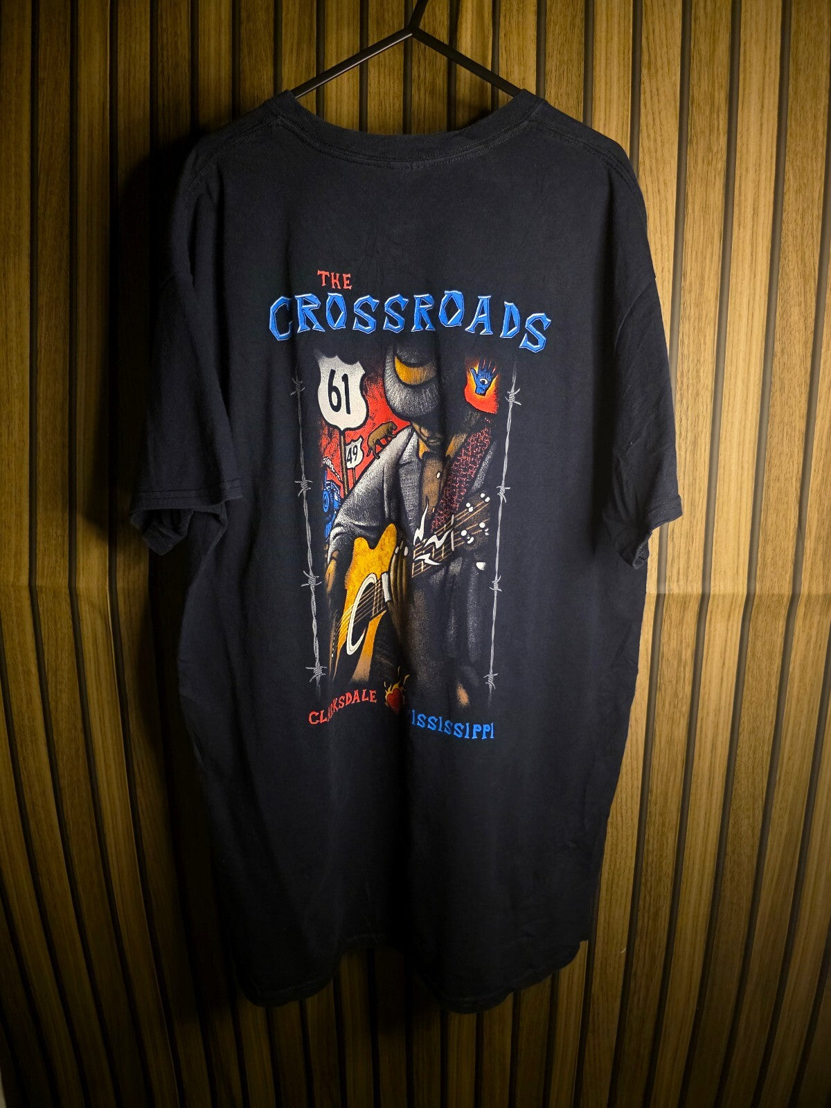 Delta Blues Crossroads 61 T Shirt Navy AN905