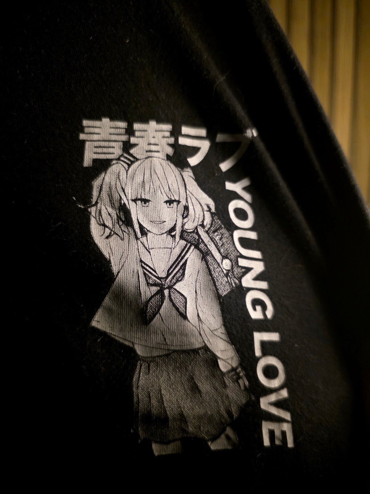 Young Love Anime Girl Graphic T Shirt Black XL AN931