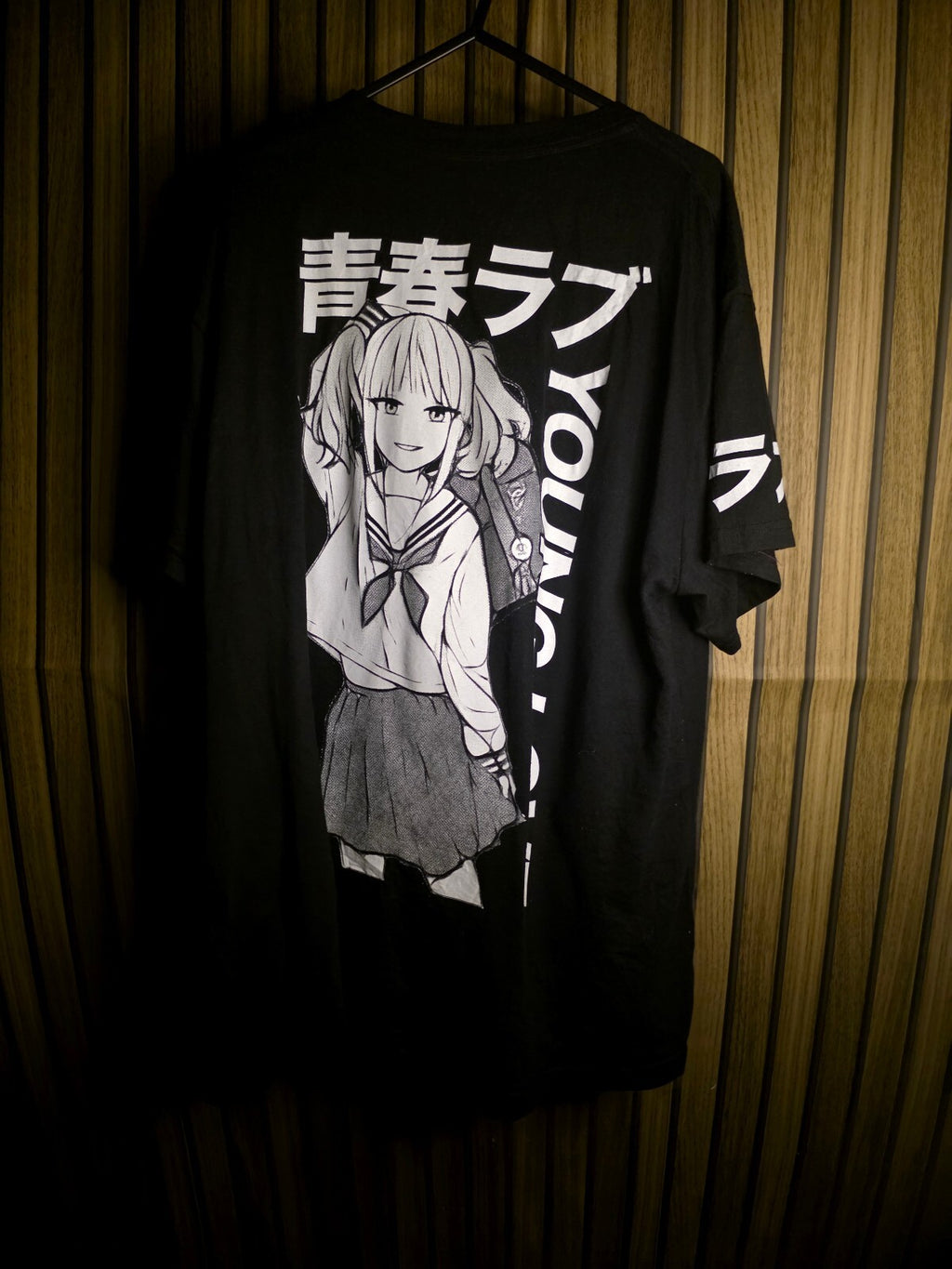 Young Love Anime Girl Graphic T Shirt Black XL AN931