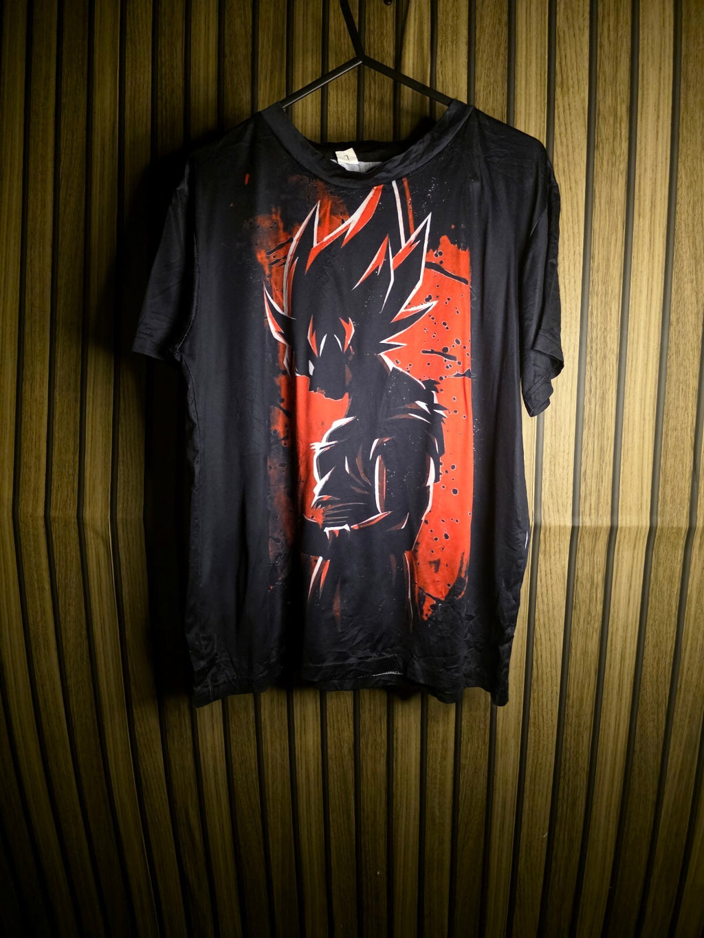 Anime Silhouette Graphic T Shirt Black L AN986