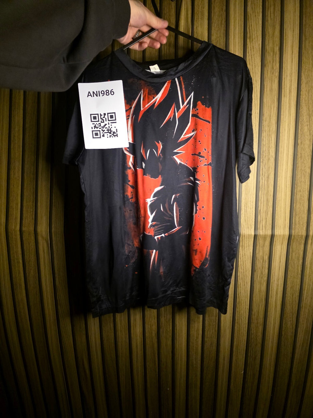 Anime Silhouette Graphic T Shirt Black L AN986