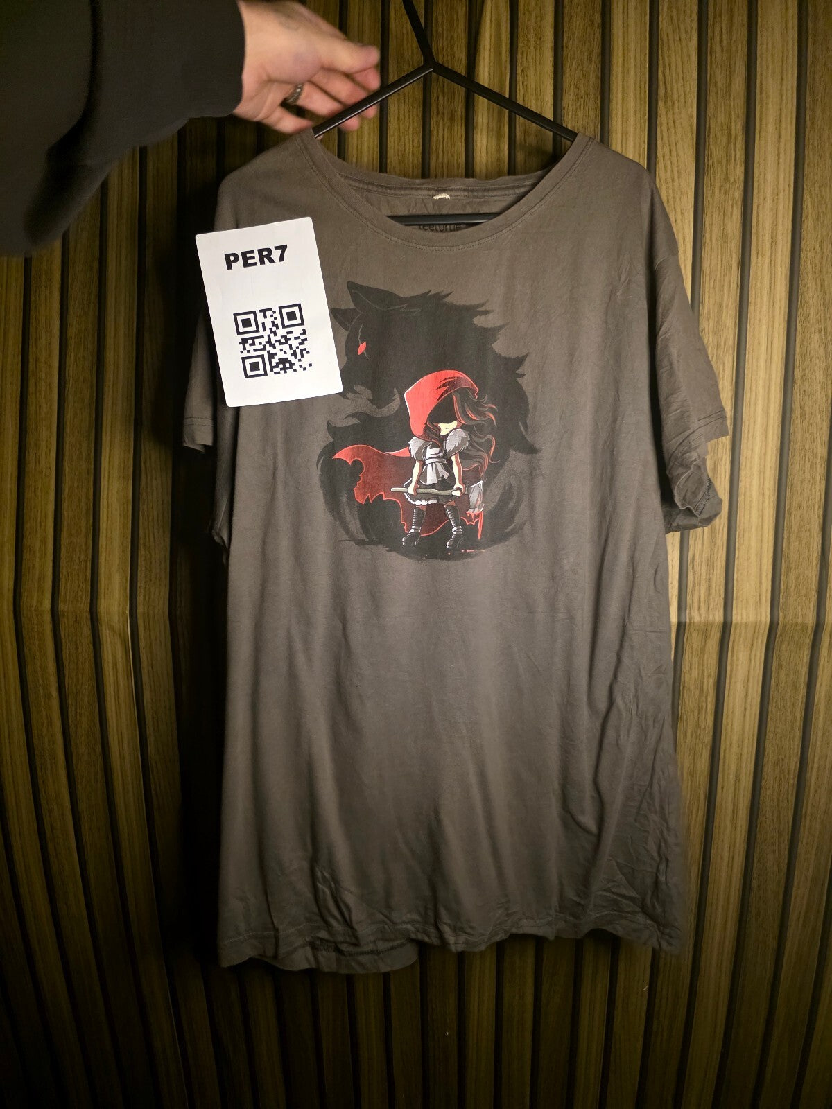 TeeTurtle Red Riding Hood Graphic T Shirt Grey PERT