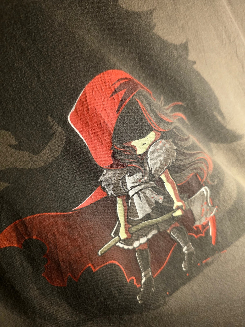 TeeTurtle Red Riding Hood Graphic T Shirt Grey PERT