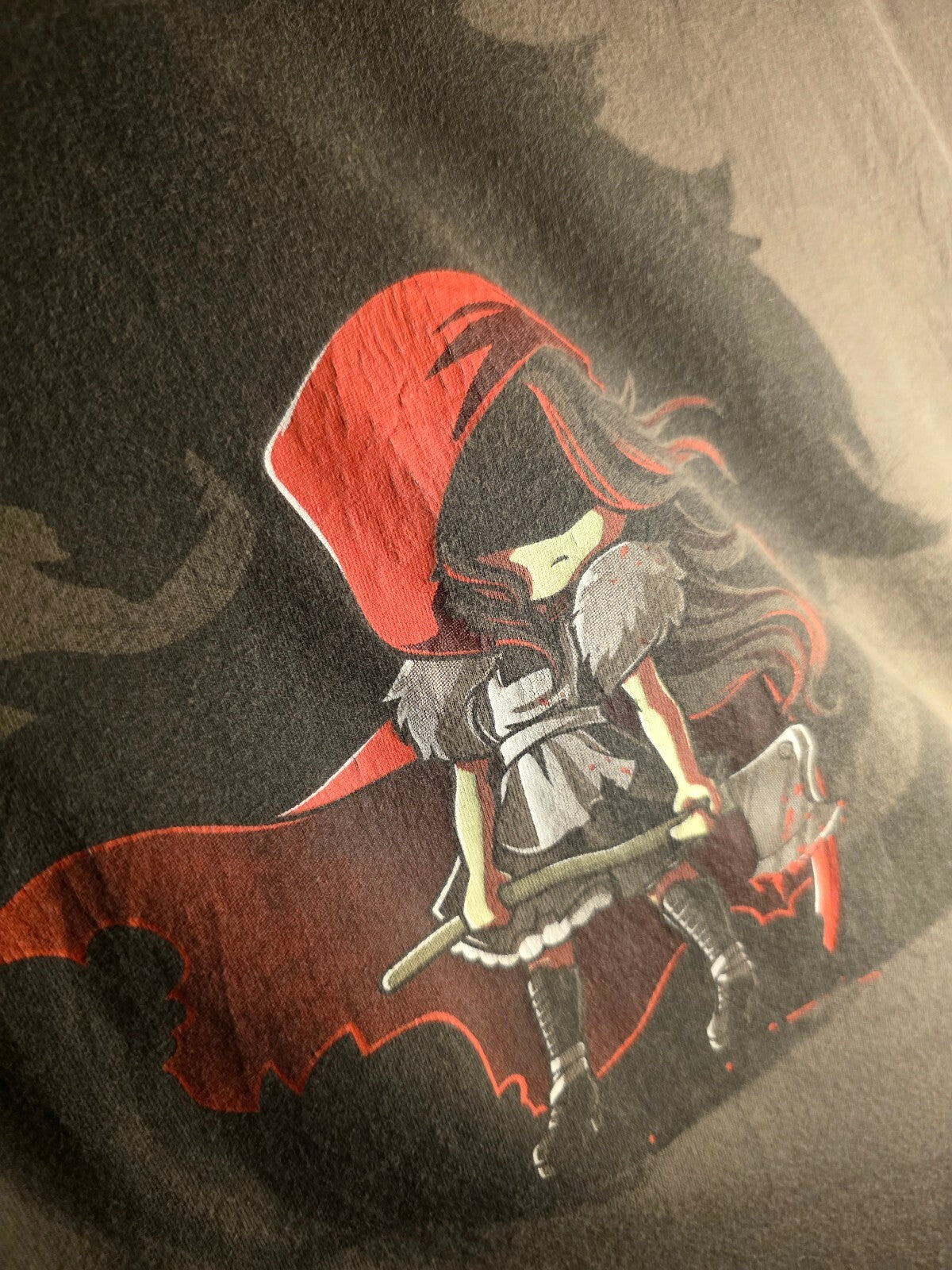 TeeTurtle Red Riding Hood Graphic T Shirt Grey PERT