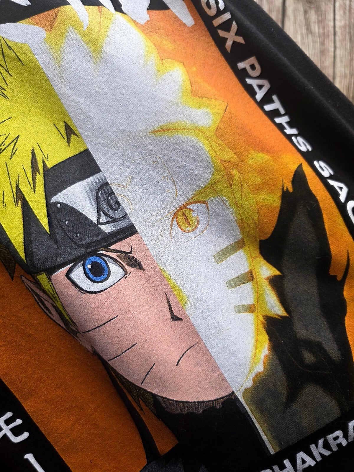 Naruto Six Paths Sage Mode graphic T shirt black XS ANI1009