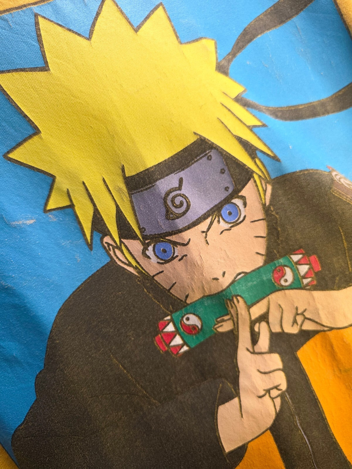 Naruto Shippuden long sleeve graphic T shirt yellow 2X ANI1027
