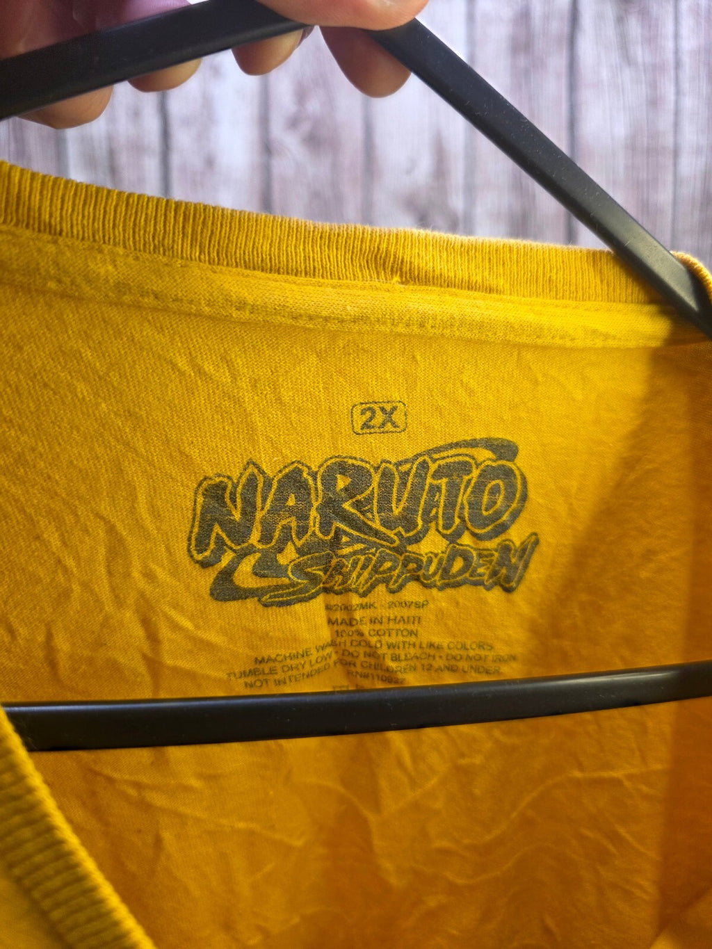 Naruto Shippuden long sleeve graphic T shirt yellow 2X ANI1027