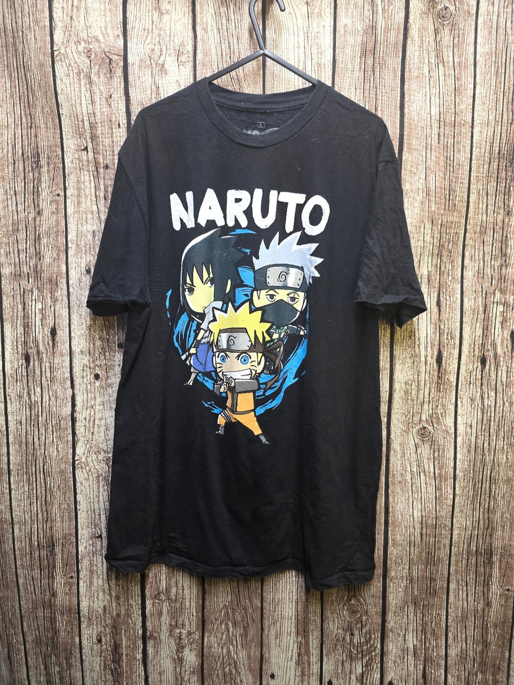 Naruto Shippuden chibi graphic T shirt black L ANI1031