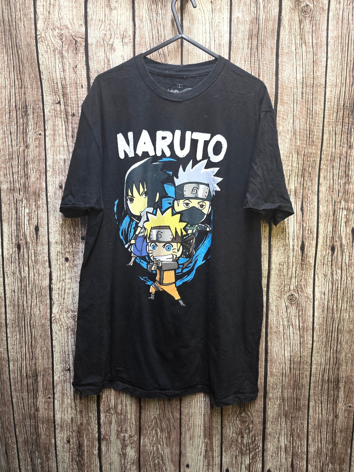 Naruto Shippuden chibi graphic T shirt black L ANI1031