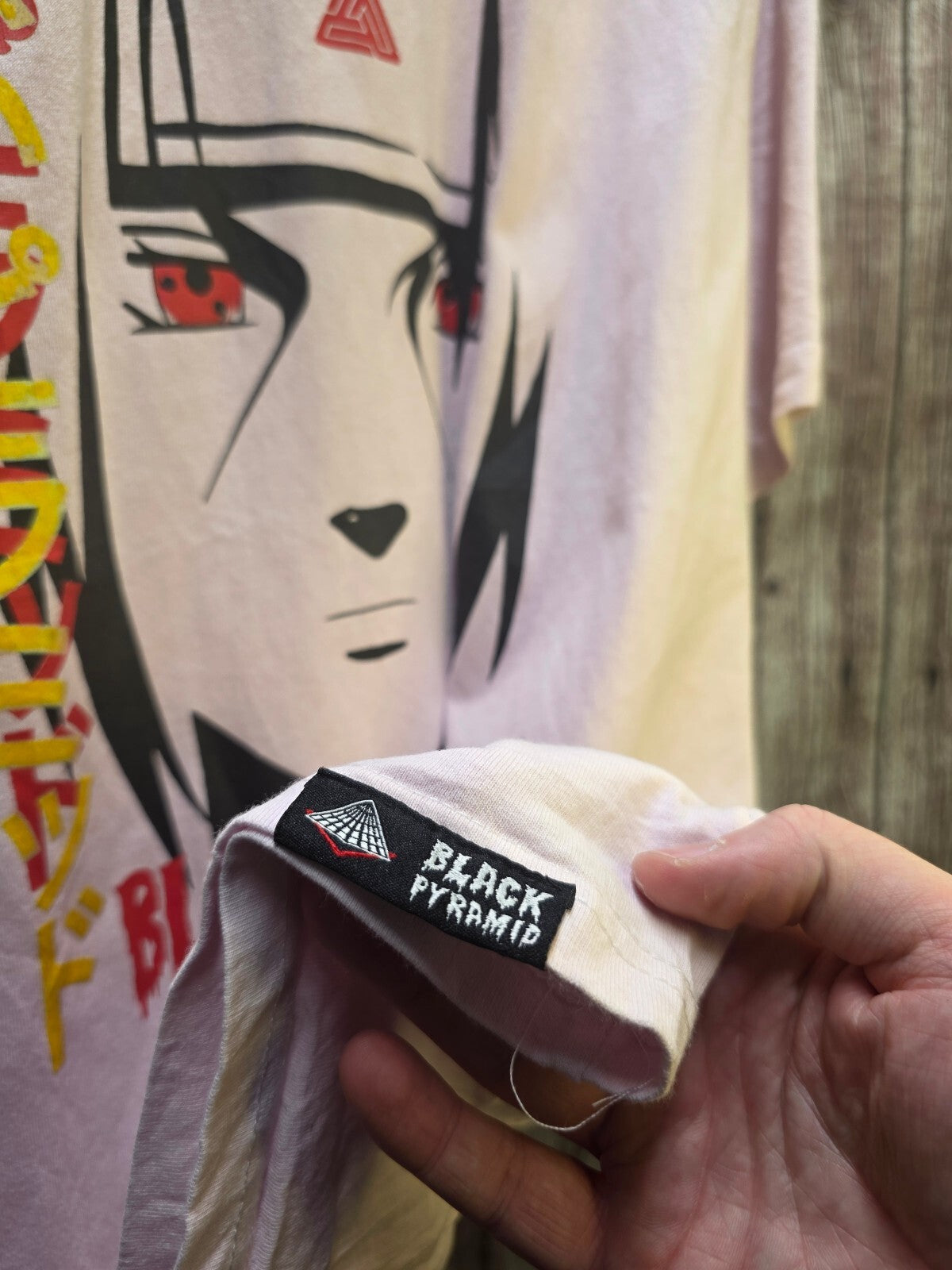 Black Pyramid Itachi Graphic T Shirt Pink AN1050