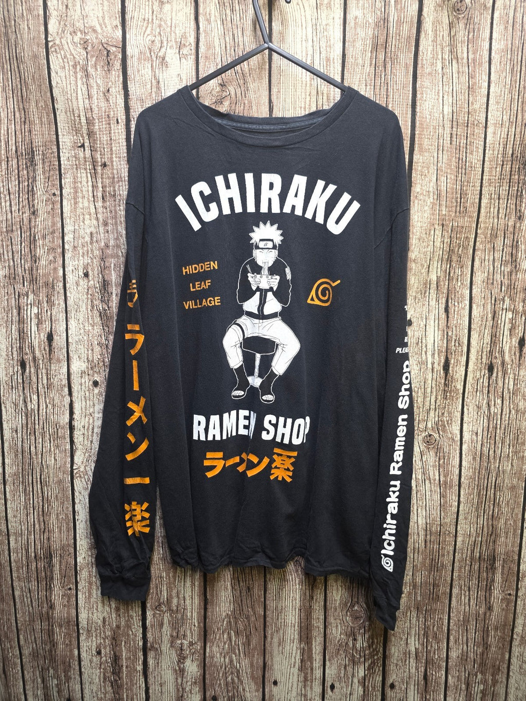 Naruto Ichiraku Ramen Shop Long Sleeve T Shirt Black L AN1055