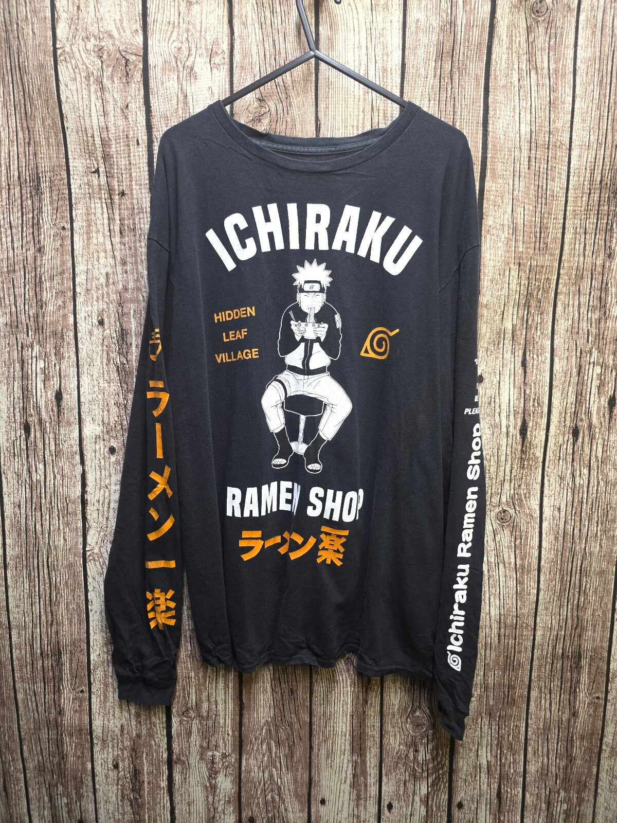 Naruto Ichiraku Ramen Shop Long Sleeve T Shirt Black L AN1055