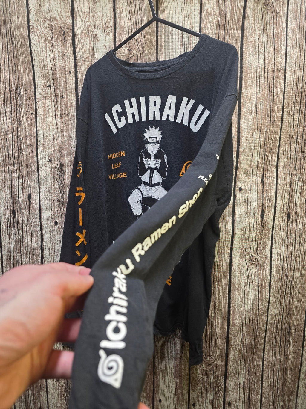 Naruto Ichiraku Ramen Shop Long Sleeve T Shirt Black L AN1055