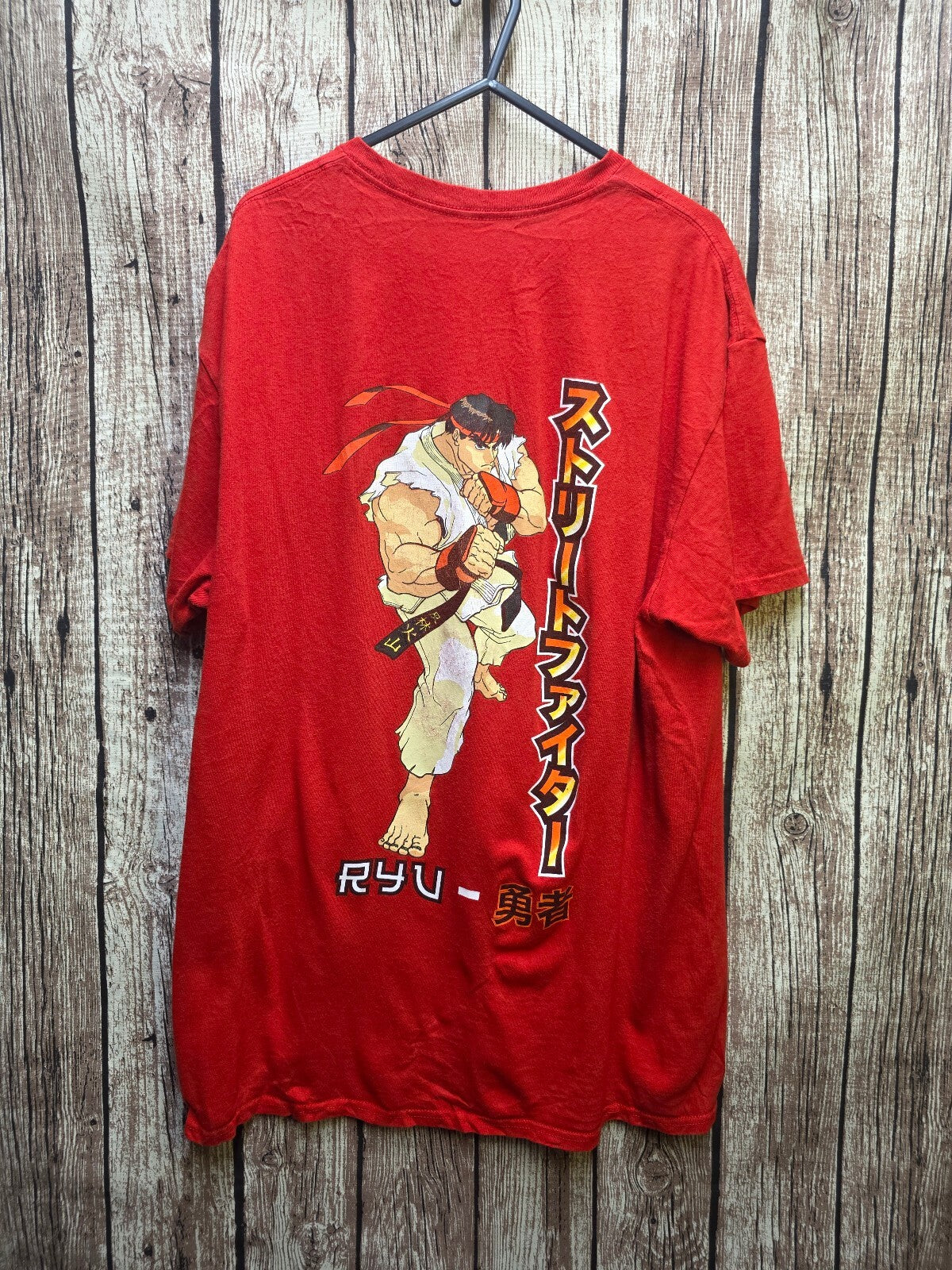 Street Fighter Ryu Graphic T Shirt Red L AN1094