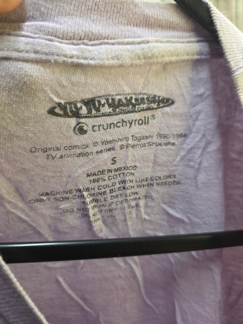 Yu Yu Hakusho Graphic T Shirt Lavender S AN1095