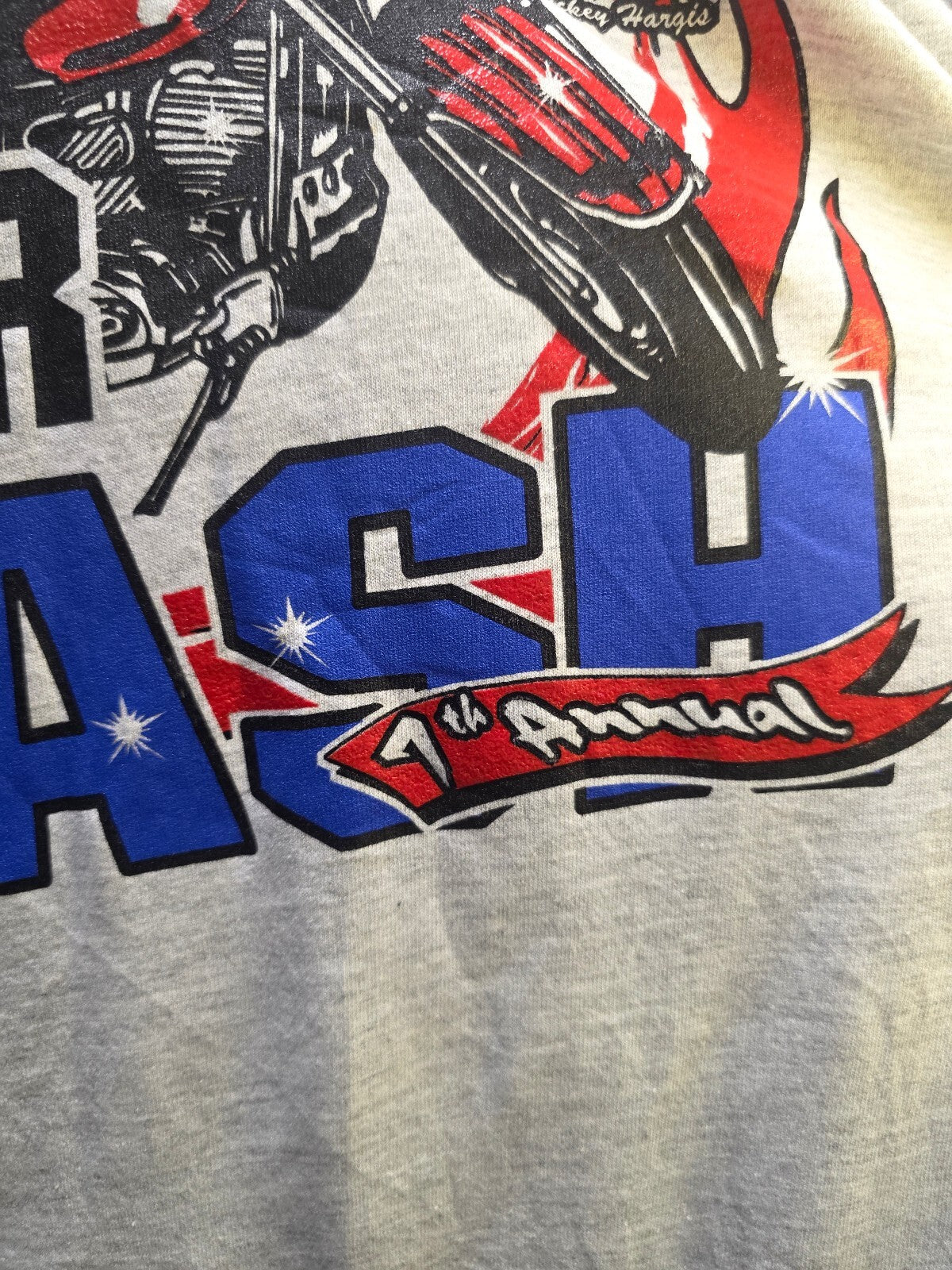 Gildan Deadra's Biker Bash T Shirt Grey 2XL AN1101