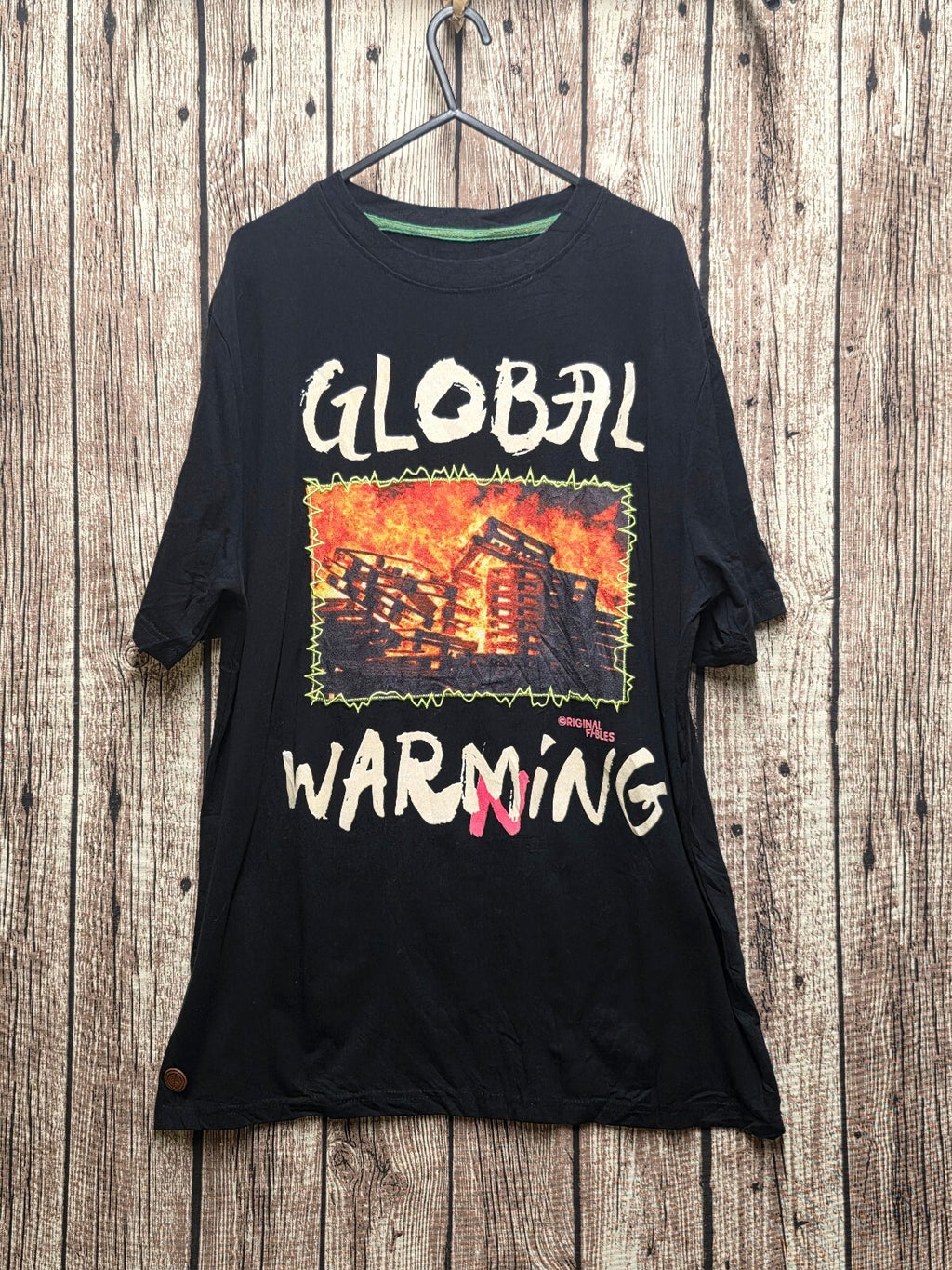 Original Fables Global Warming Graphic T Shirt Black L MX762