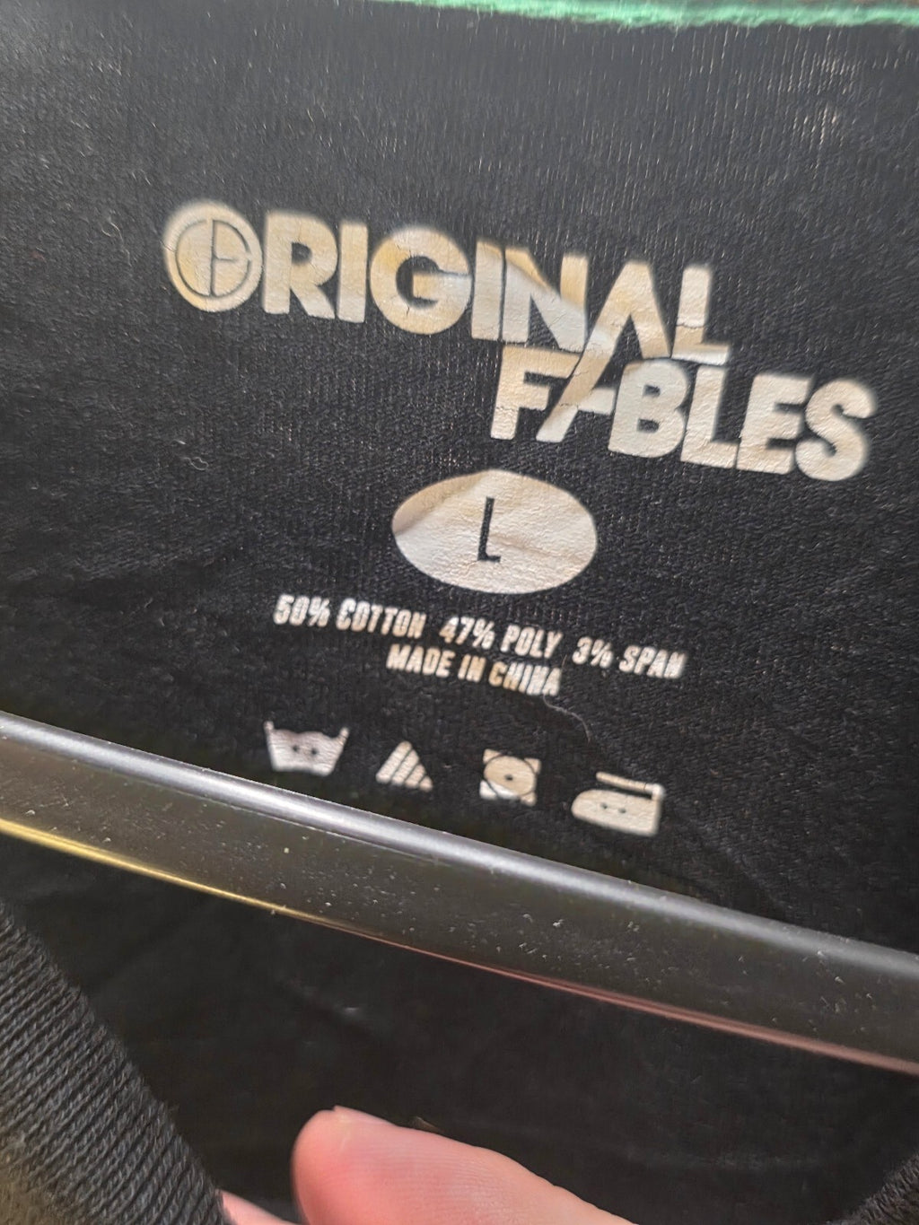 Original Fables Global Warming Graphic T Shirt Black L MX762