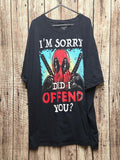 Marvel Deadpool I'm Sorry Graphic T Shirt Black 3XL MX782