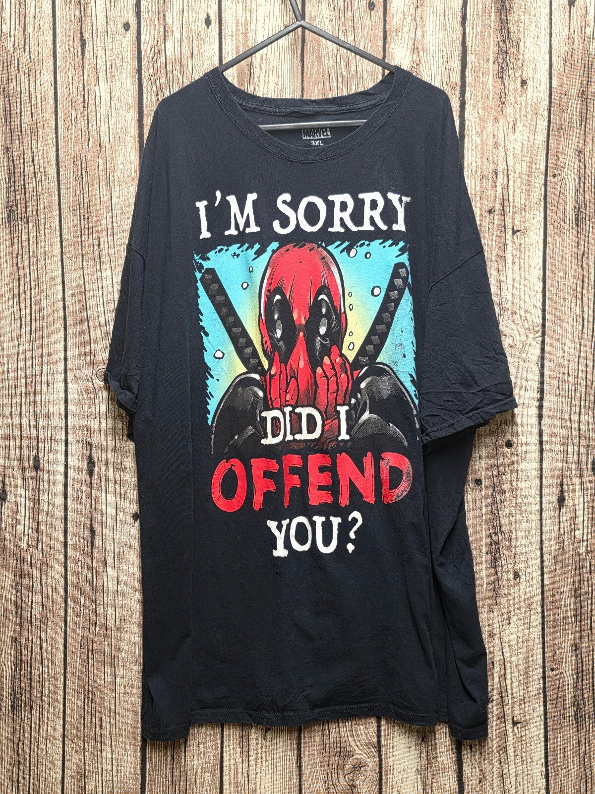 Marvel Deadpool I'm Sorry Graphic T Shirt Black 3XL MX782