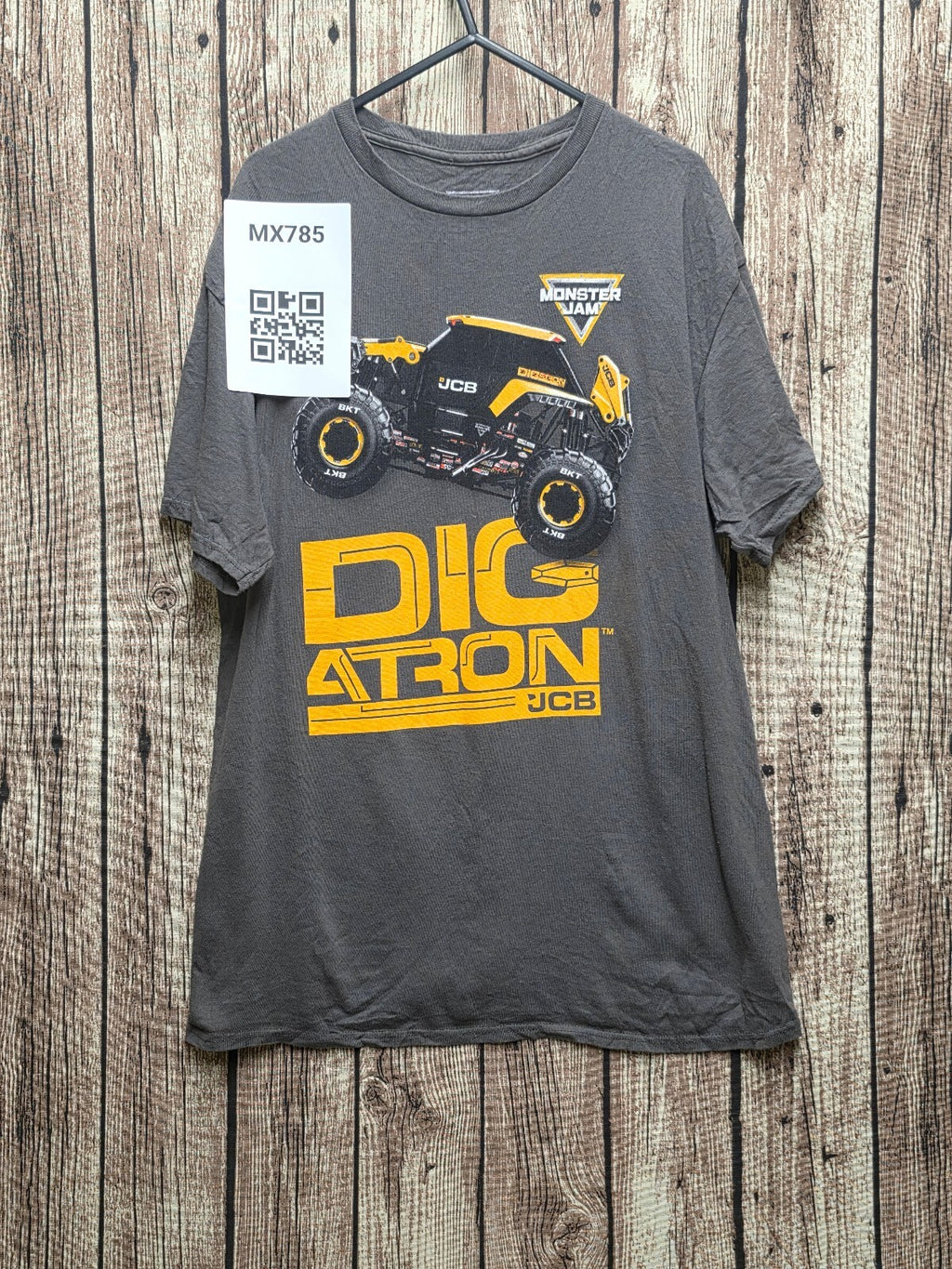 Monster Jam JCB Digatron Graphic T Shirt Grey MX785