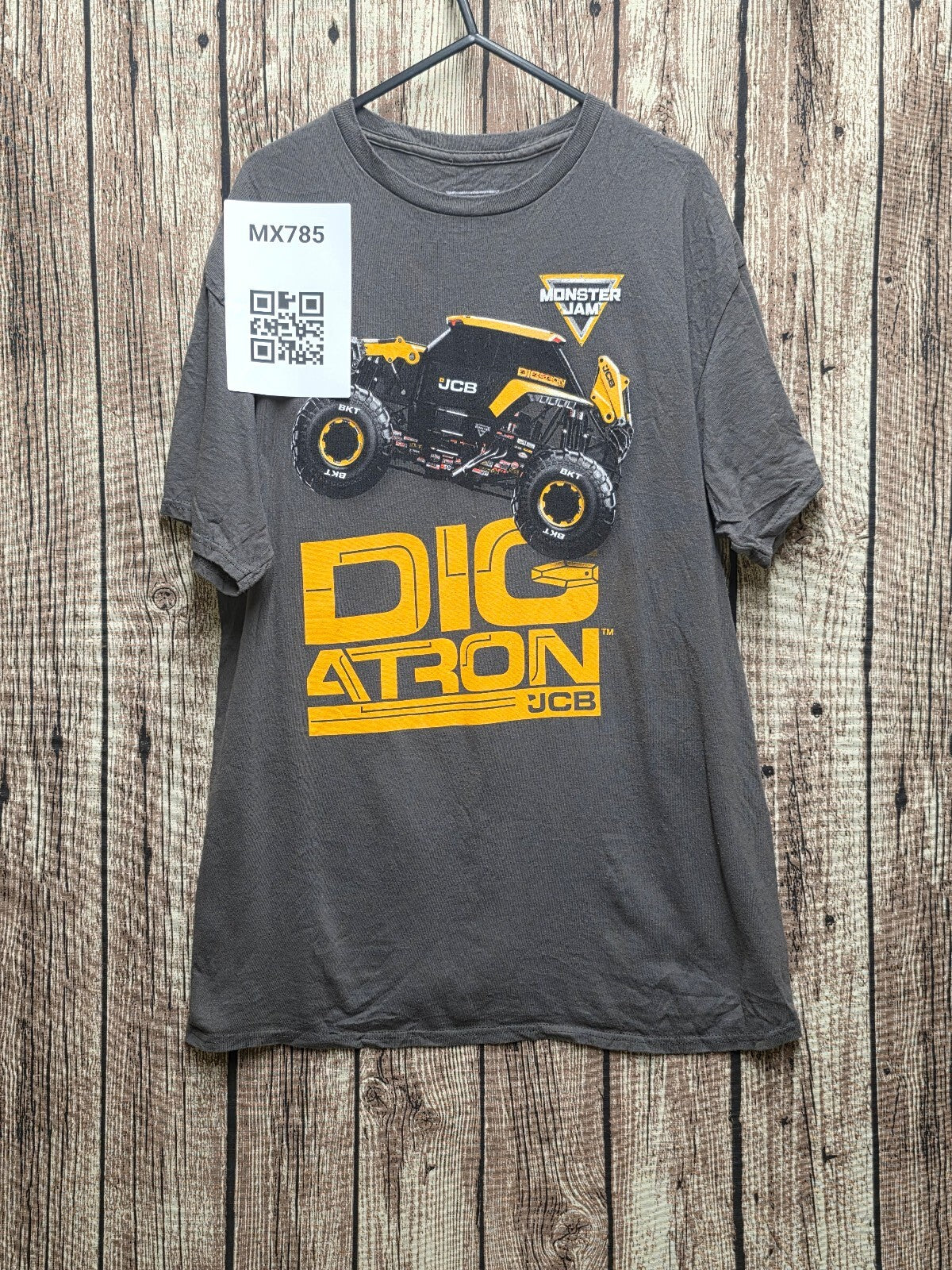 Monster Jam JCB Digatron Graphic T Shirt Grey MX785