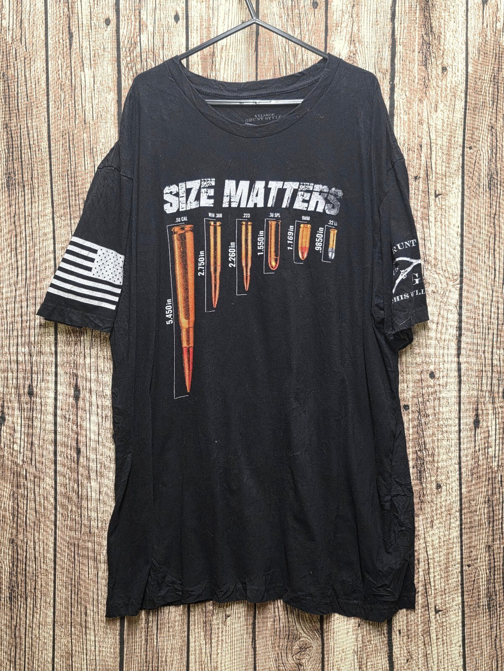 Grunt Style Size Matters Graphic T Shirt Black MX786