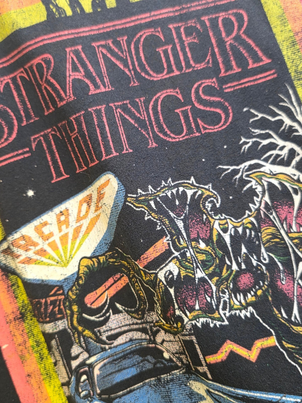 Stranger Things Graphic T Shirt Black Size S MX794