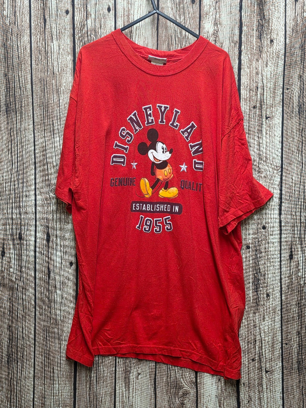 Disneyland Mickey Mouse Graphic T Shirt Red Size XL MX795
