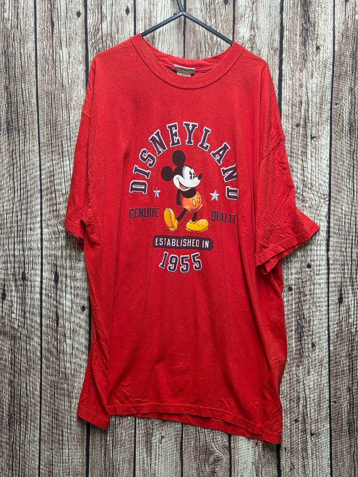 Disneyland Mickey Mouse Graphic T Shirt Red Size XL MX795