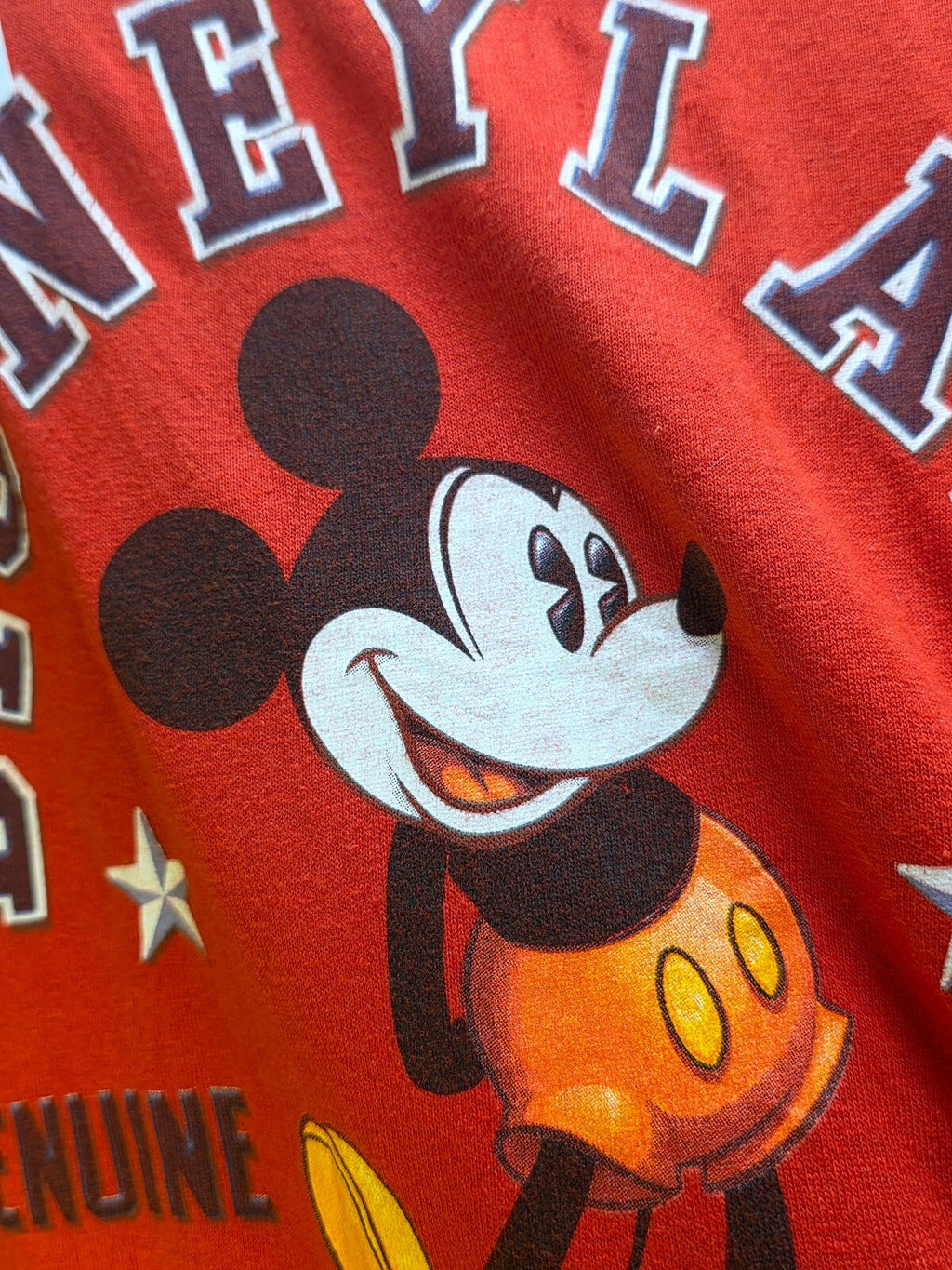 Disneyland Mickey Mouse Graphic T Shirt Red Size XL MX795