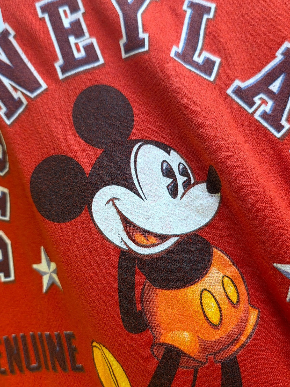 Disneyland Mickey Mouse Graphic T Shirt Red Size XL MX795
