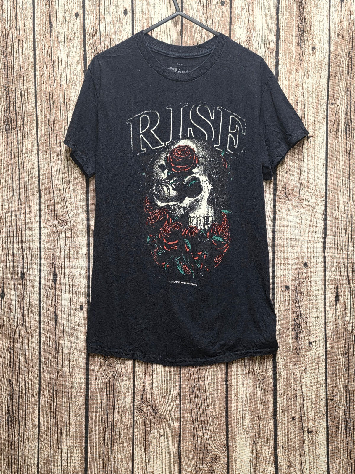 12oz Club Rise Skull Graphic T Shirt Black Size Size Small MX798